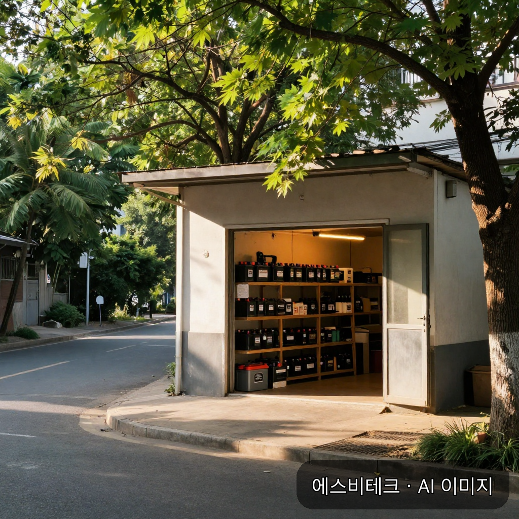 늦여름 오후, 가게 앞으로 부는 바람